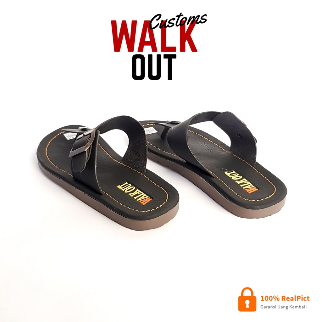 WALKOUT Sandal Jepit Pria Kulit Sintetis Kasual