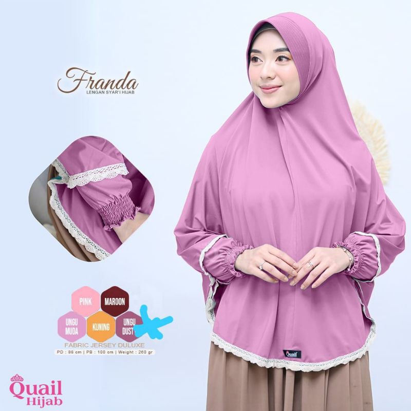 FRANDA ORIGINAL QUAIL HIJAB | JILBAB LENGAN QUAIL | JILBAB JUMBO QUAIL