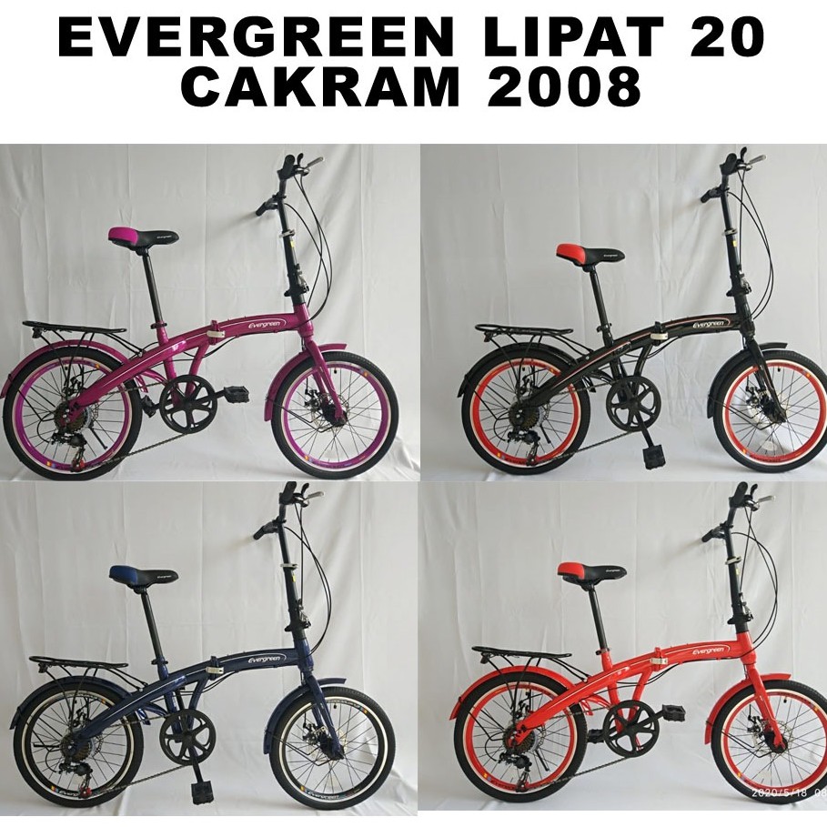 SEPEDA LIPAT UKURAN 20 INCH EVERGREEN CAKRAM