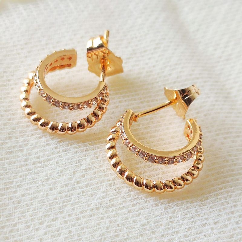 Anting Tusuk Xuping Permata Emas Import Wanita