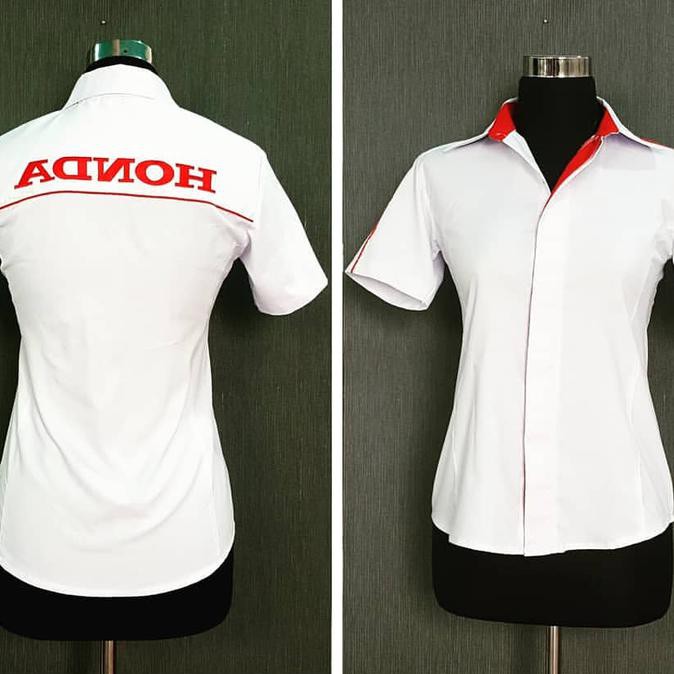 YUK BELI BAJU KEMEJA SERAGAM SALES HONDA WANITA LENGAN PENDEK S M L FREE ONGKIR..