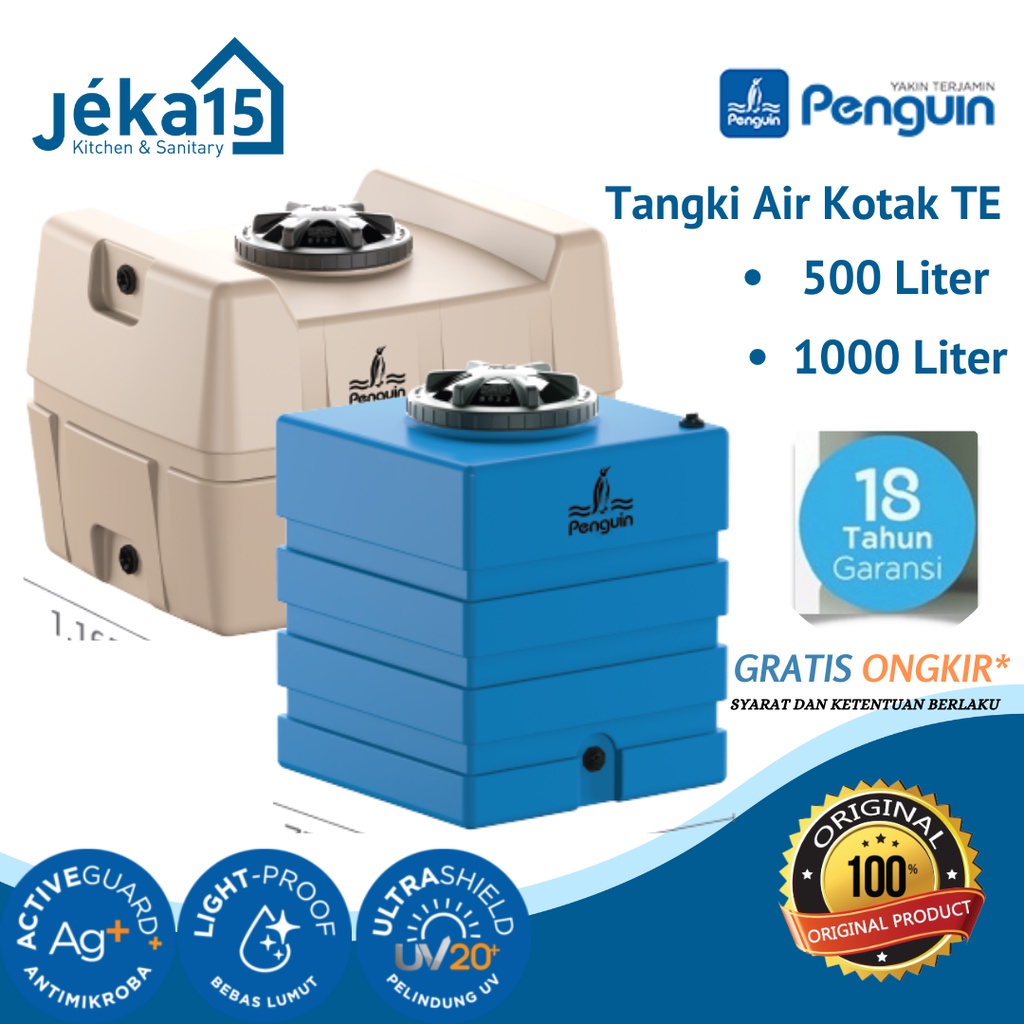 Jual Tangki Air Penguin 500 1000 Liter Kotak Te Toren Tandon Kotak Te 500 1000 L 3011