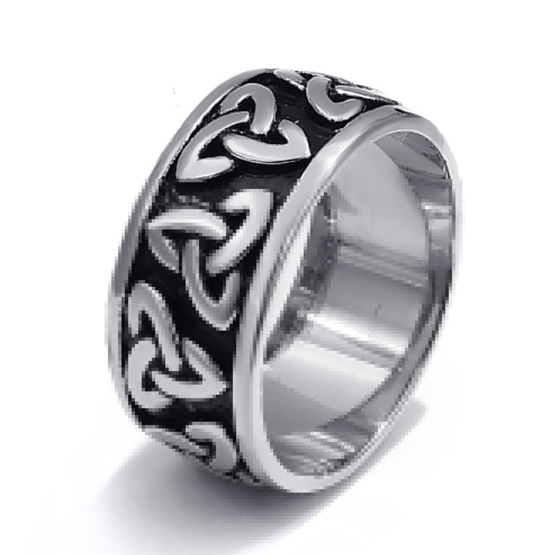 Cincin Pria Model Simpul Bahan Stainless Steel Untuk Hadiah