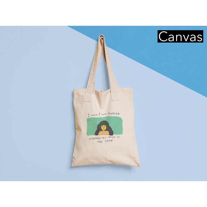 Tote bag day6 i wish canvas / blacu