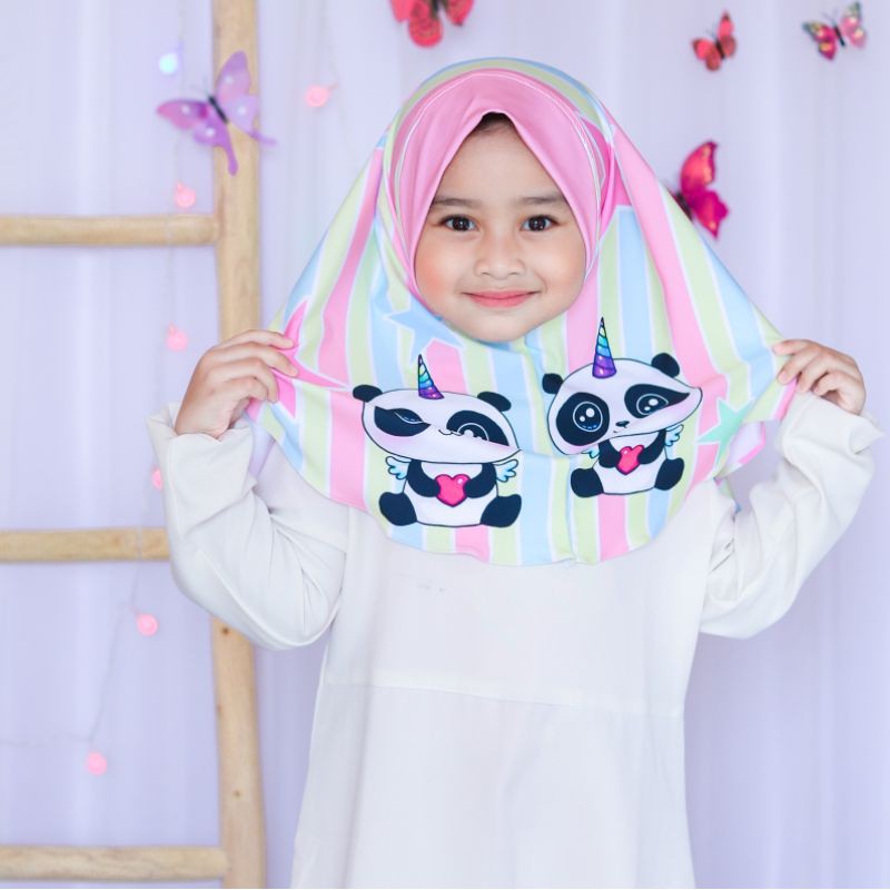 hijab instant motif panda