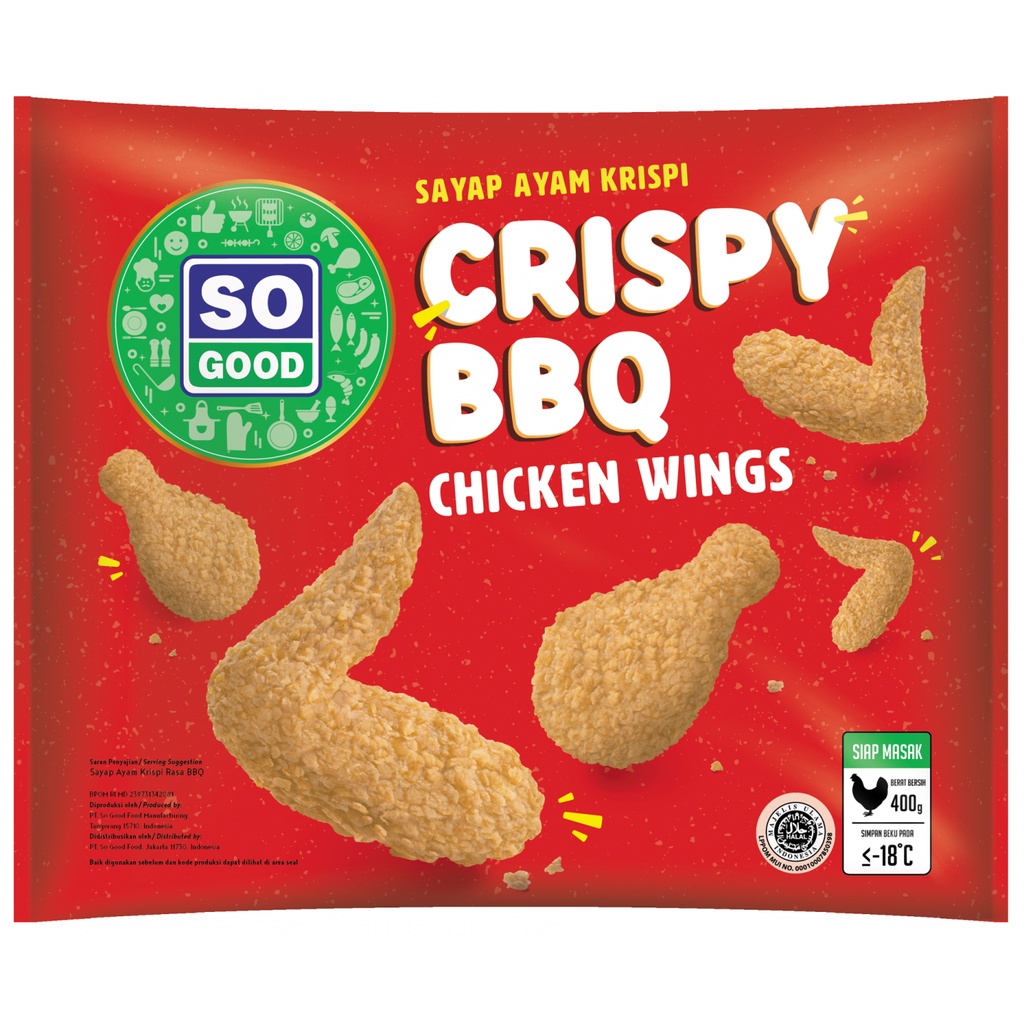 So Good Crispy BBQ Chicken Wings / Sayap Ayam Krispi BBQ 400 gr