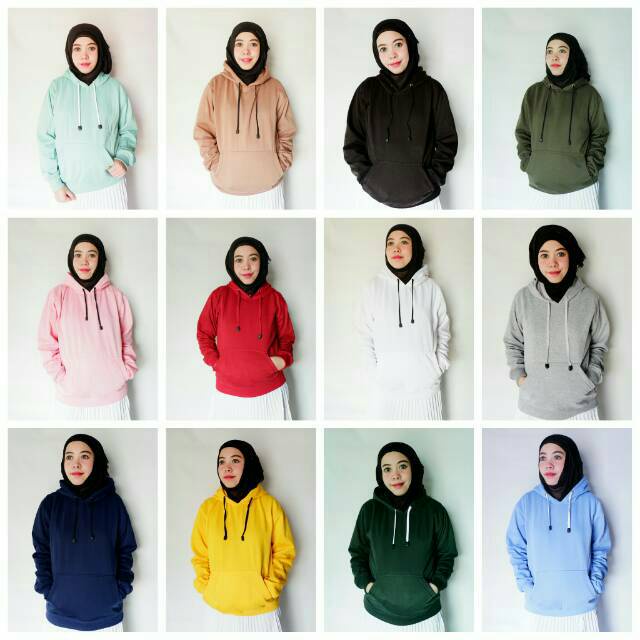 JAKET HOODIE NATURAL POLOS UNISEX ABU MUDA [SATUAN]