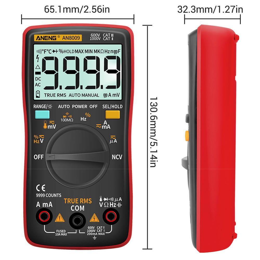 Solighter Digital Smart Multimeter Presisi Tinggi Temp Diode Transistor Testers Pengukur Kapasitansi Listrik Otomotif