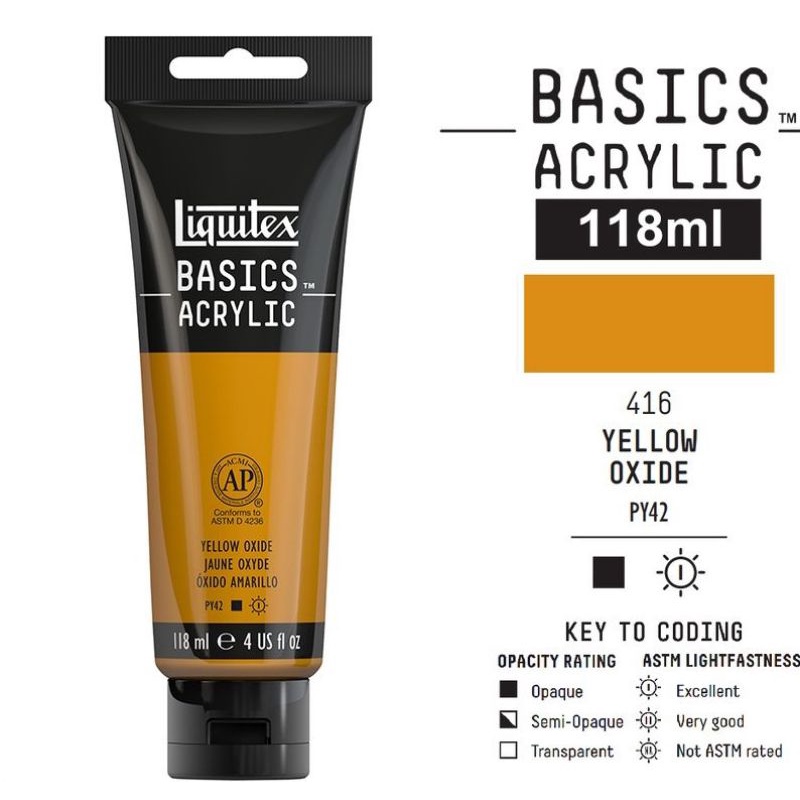 

LIQUITEX BASICS ACRYLIC 118 ML YELLOW OXIDE