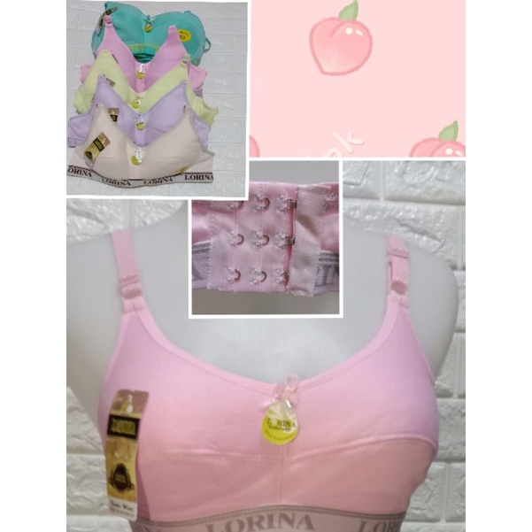 BH Hak 3 Tanpa spon LRN/Yunita) 222/300 Tulisan karet' bawah Random Tanpa Kawat Size 40 42 BRA Dewasa Remaja