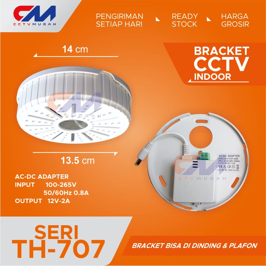 Bracket CCTV INDOOR || Type BR-TH707 ||  Wall &amp; Ceiling Bracket For CCTV INDOOR IP, Analog, WIFI HIKVISION, Dahua, Etc
