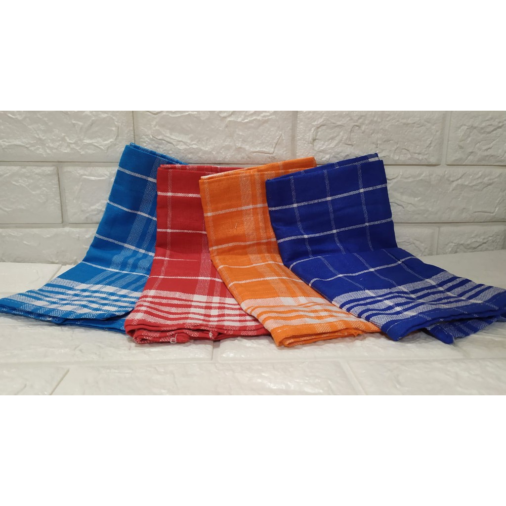 Serbet lebar / lap piring / kain lap meja  / kotak kotak / Tebal
