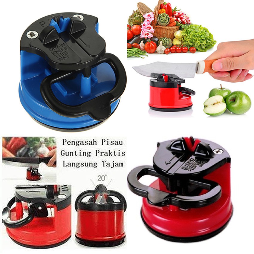 Alat Pengasah Pisau Dapur  Praktis Knife Sharpener With Sunction Pad