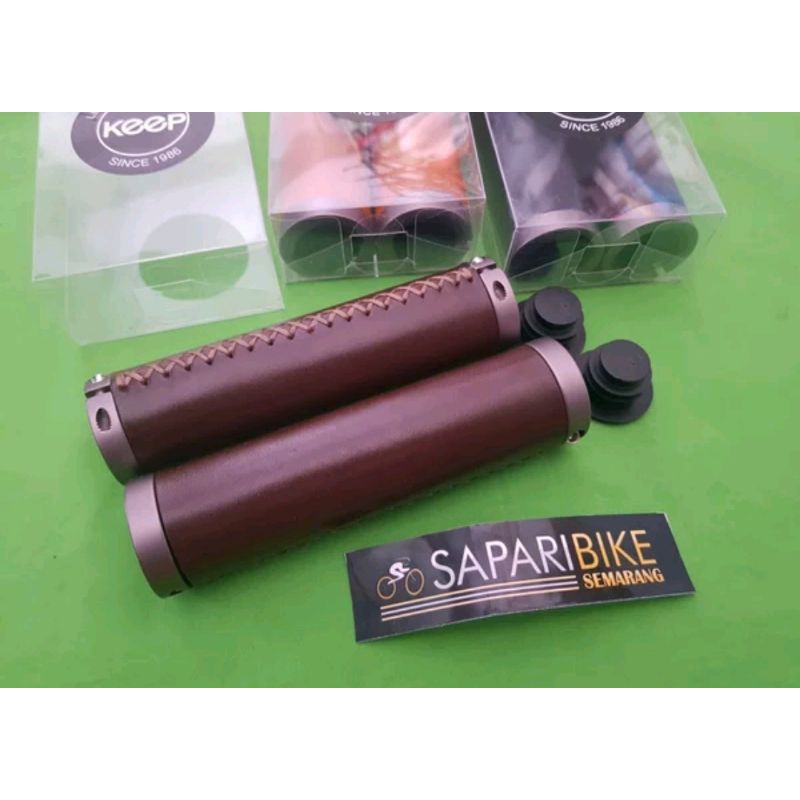 Handgrip double lock KEEP  leather handmde original kulit sapi