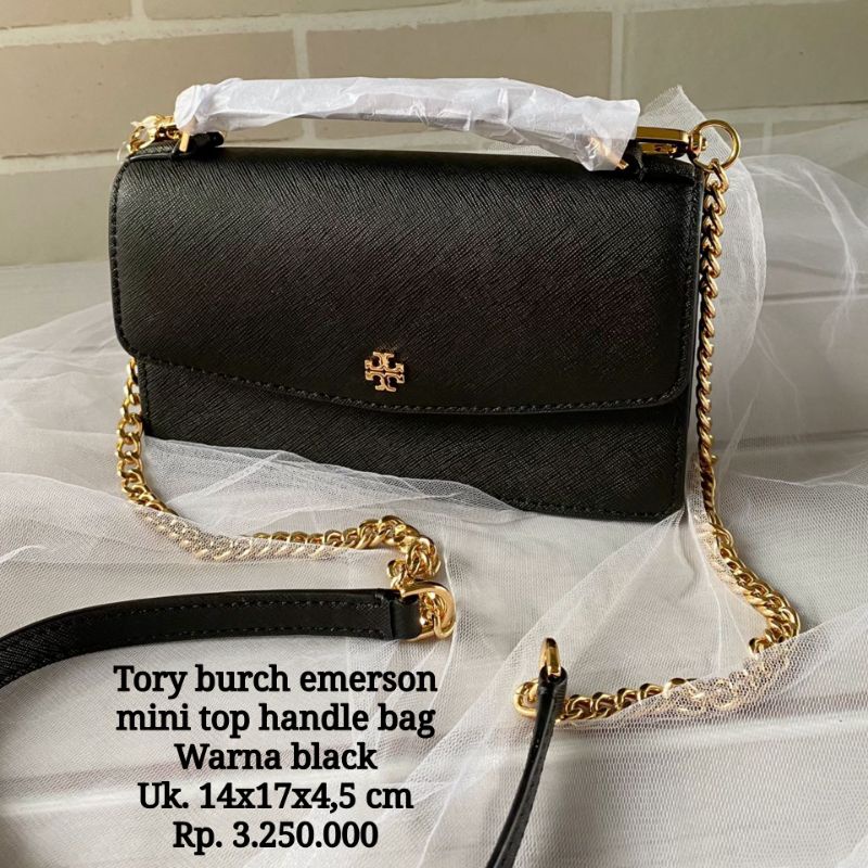 Tory Burch Emerson Mini Top Handle Bag black