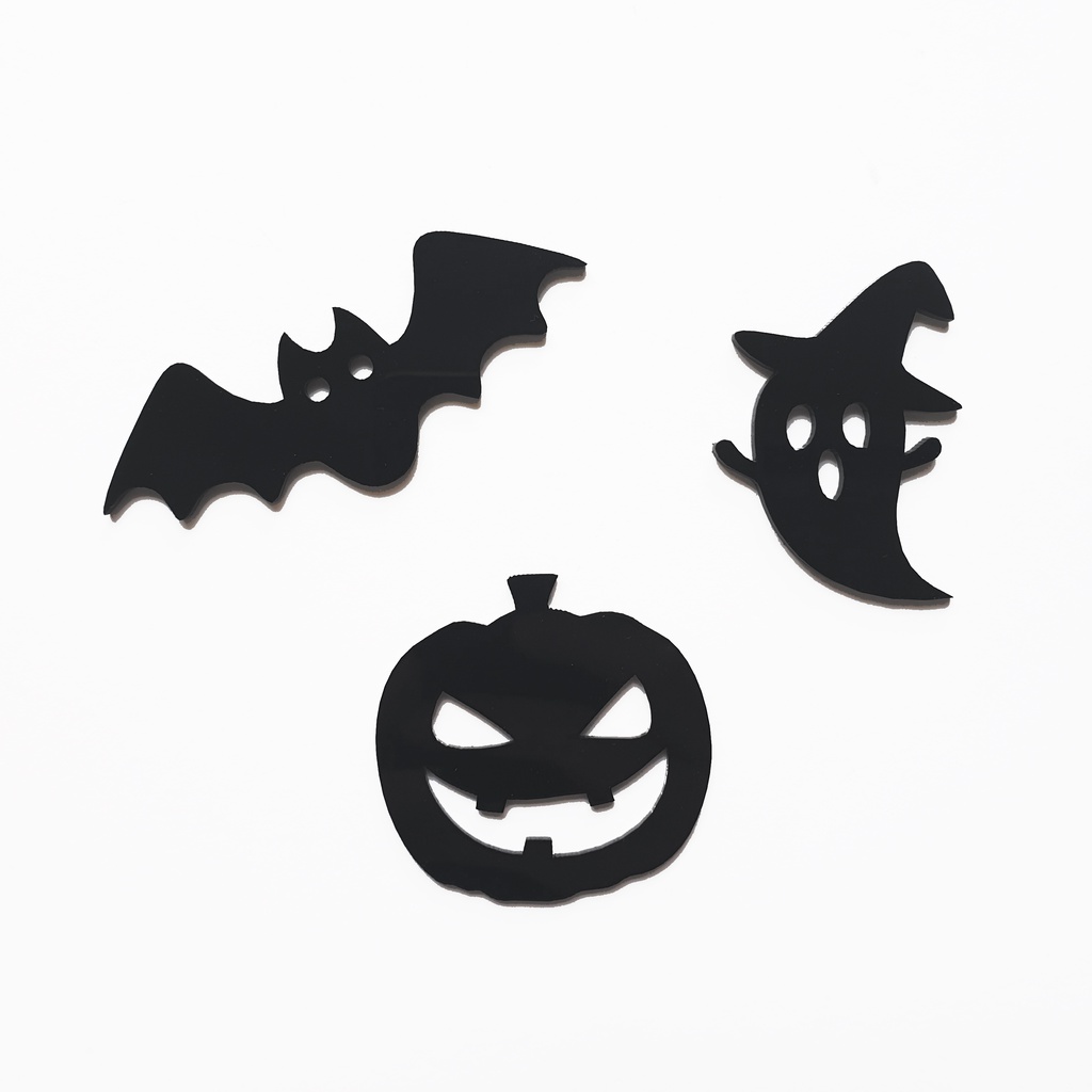 Tag Dekorasi Akrilik Halloween / Kue - 1SET PUMPKIN GHOST BAT