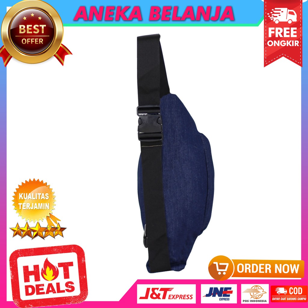 New Trendy Waistbag Cowok Kece Kekinian Berkualitas Sporty Navy Casual Fashionable Ekonomis Stylish