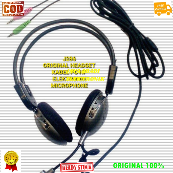 J286 ORIGINAL KENNION HEADPHONE HEADSET 3.5MM HANDSFREE KABEL BANDO EARPHONE SUPER BASS STEREO CABLE