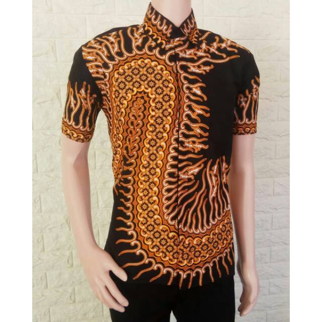 Naga kuning pekalongan kemeja batik pria .pamor batik