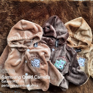 JAKET BULU HALUS cewek cowok model KANCING ±3-12bulan soft fur baby jacket