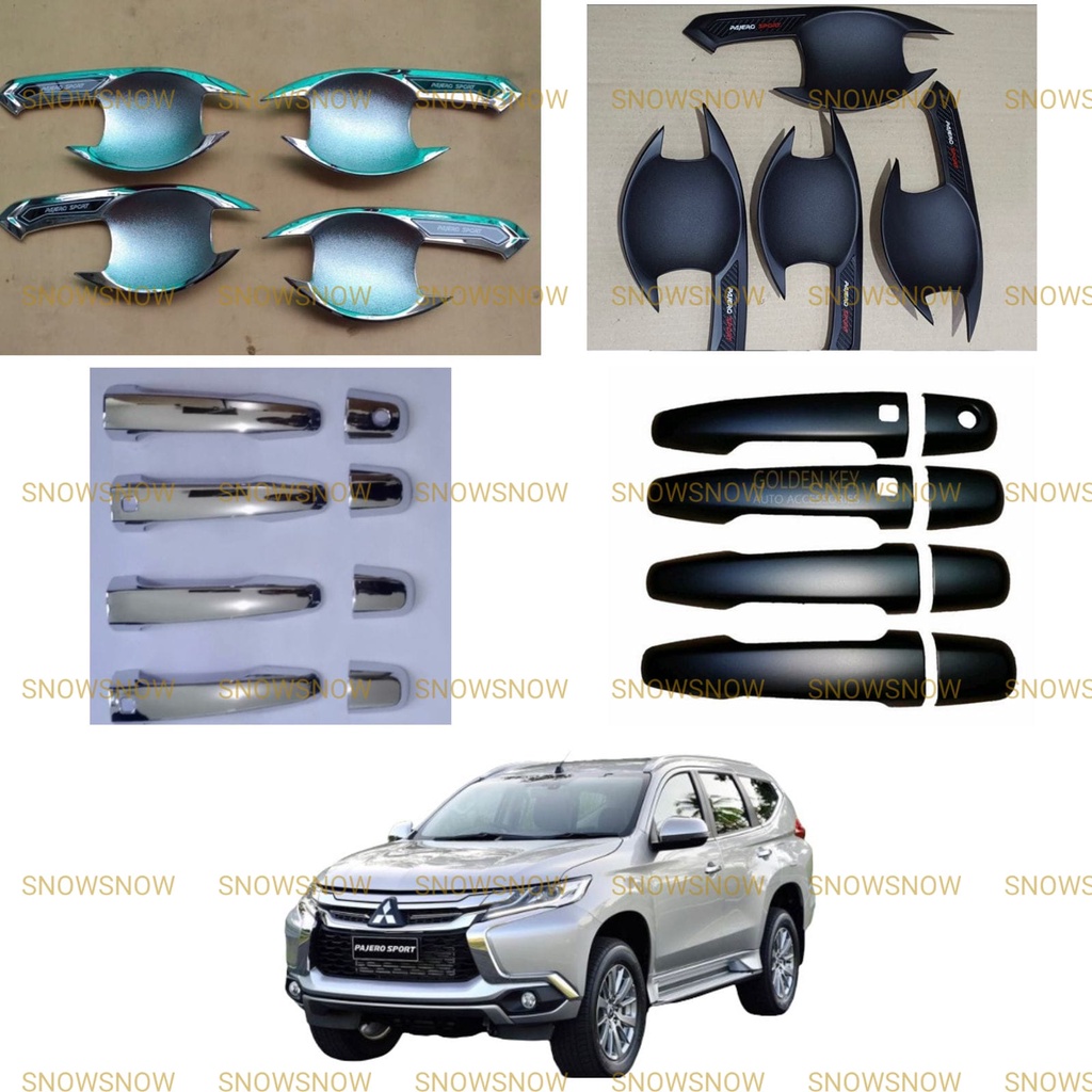 Paket Outer Handle Cover All New Pajero 2016 2020 2022 UP Activo Hitam Chrome