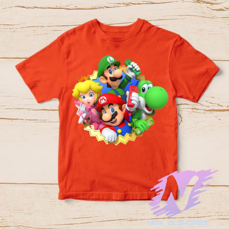 kaos super Mario baju kaos anak supermario bros