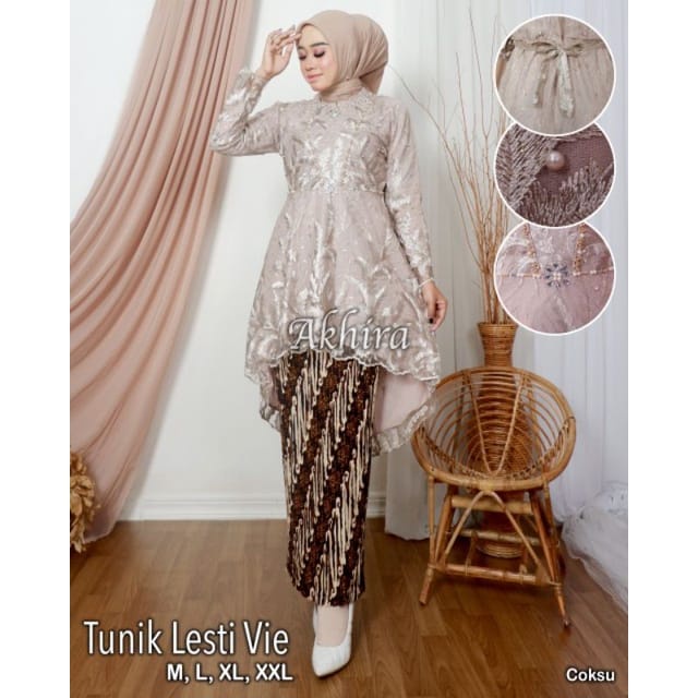 Kebaya Tunik Lesty Vie / Tunik Kebaya Brukat Modern / Kebaya Wisuda /  Kebaya Pesta / Kebaya Modern