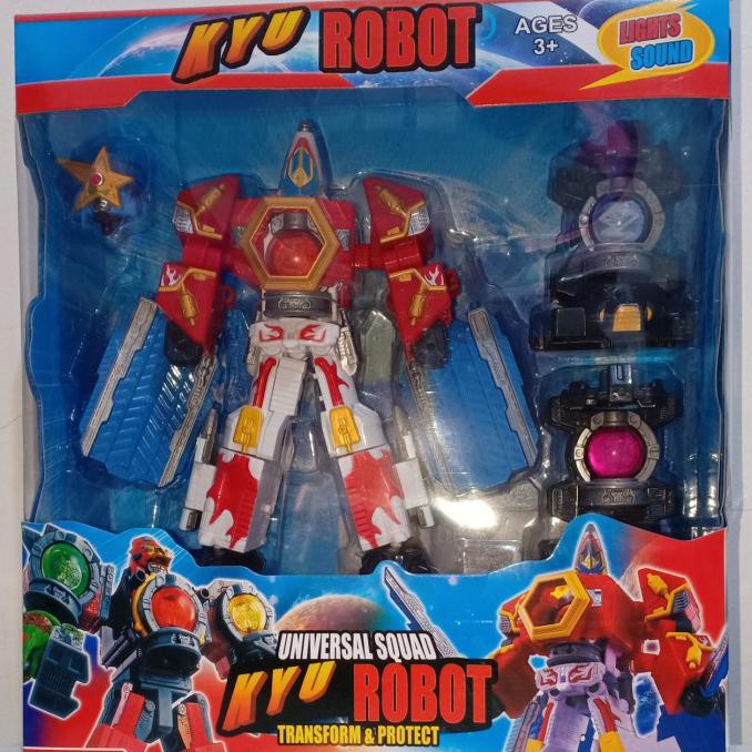 Gilaa Mainan Robot Uchusentai Kyuranger/Mainan Anak - Putih-Merah Berkualitas