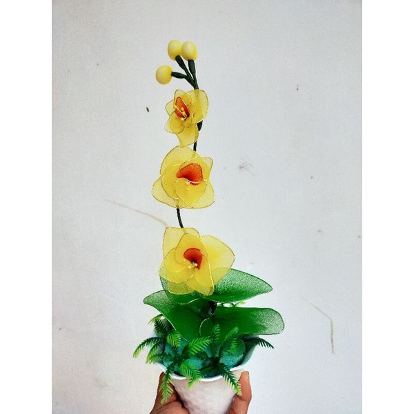 Pajangan/Bunga Hias* Bunga Anggrek Dendrobium (Anggrek kuning)