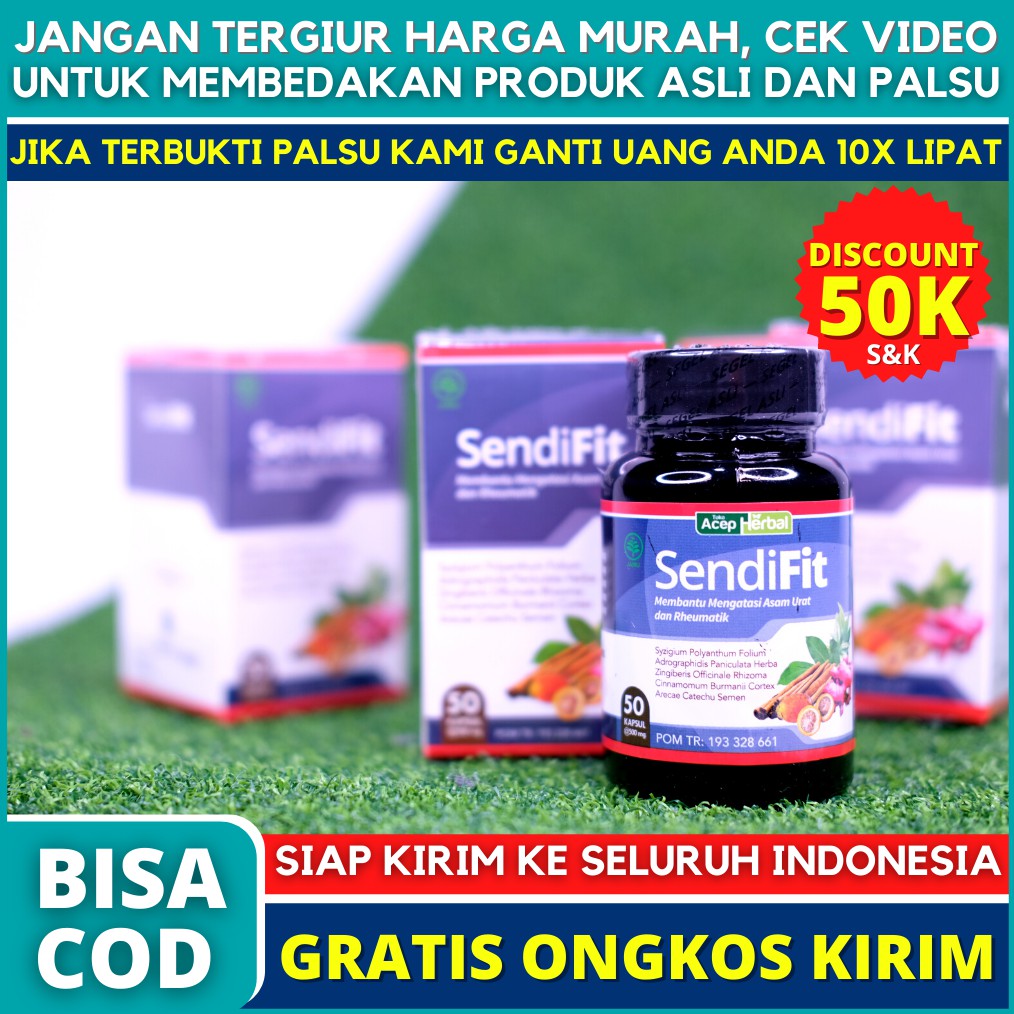 SendiFit Kapsul Acep Herbal Spesialis Obat Persendian Obat Asam Urat - Sakit Pinggang - Encok