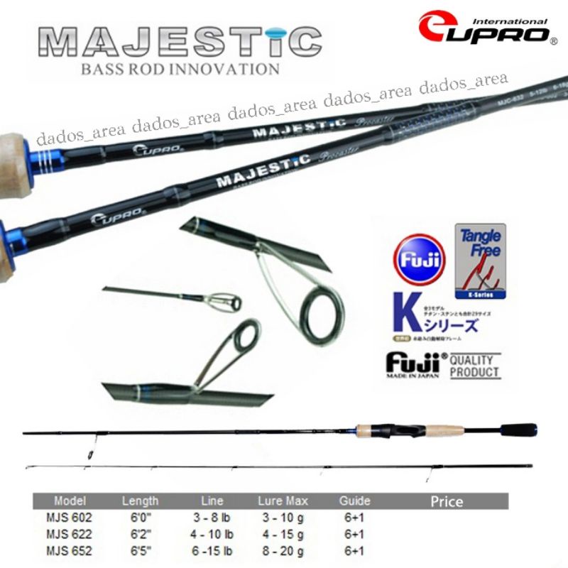 Joran Eupro MAJESTIC Spinning & Baitcasting Rod