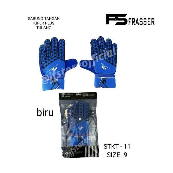 sarung tangan frasser kiper futsal sepakbola dewasa STKT-11 size 9 biru hitam