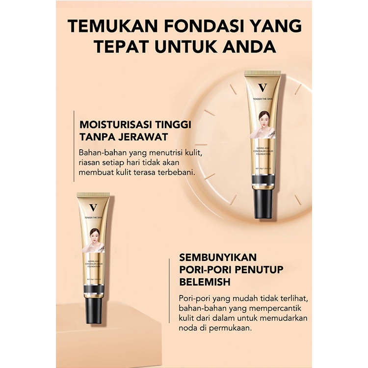 Concealer Foundation Bergizi Kulit BB Cream 24 H Tahan Air Tahan Keringat Kontrol Minyak Alami Fv Concealer Tanpa Makeup Dasar Gadis 30ml