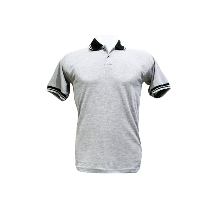 Polo Shirt Abu Kaos Kerah Polos Baju Pria Cowok Lacos Lacoste Kaus - Abu-abu Muda- M