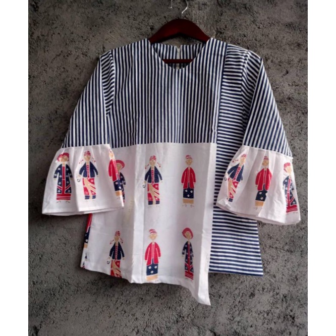atasan / blouse batik karakter rombongan bu tejo