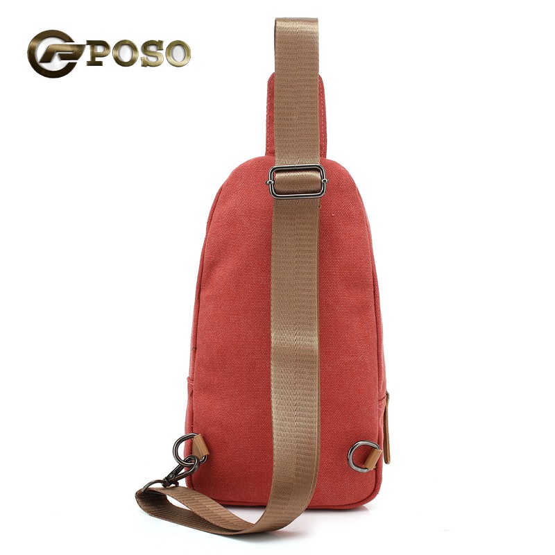 Original POSO PS-215 Pink - Vintage Retro Unisex Cross Strap Chest Pack Canvas Bag