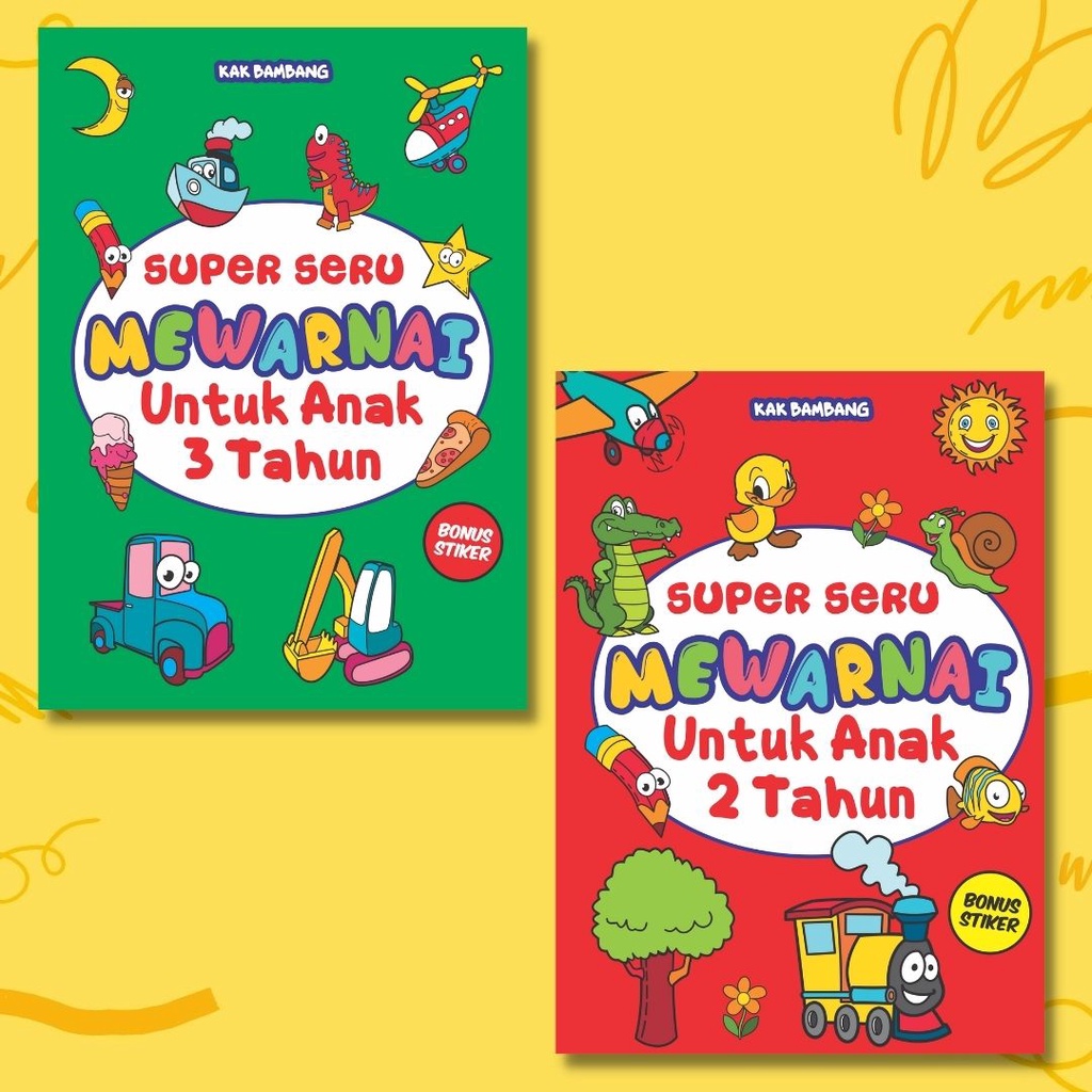 BUKU ANAK : BUKU MEWARNAI - SUPER SERU MEWARNAI 2 & 3 TAHUN