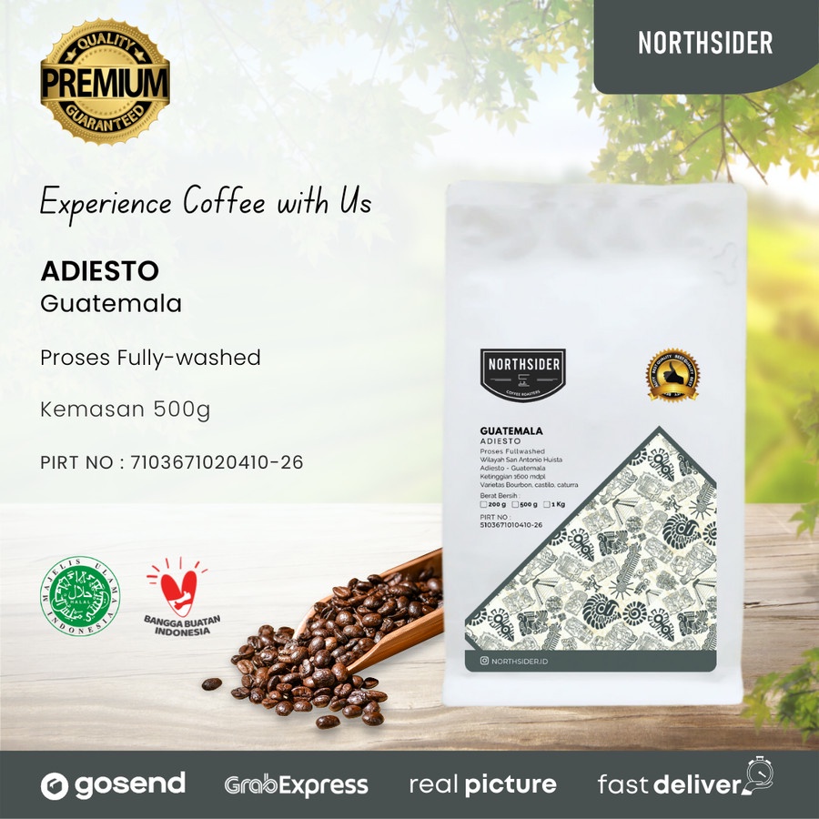 BIJI KOPI ARABIKA GUATEMALA ADIESTO WASHED - 500GR NORTHSIDER COFFEE