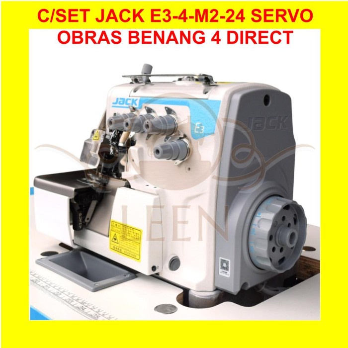 Jack E3-4-M2-24 Direct Servo Mesin Jahit Obras Benang 4 Industri LEEN
