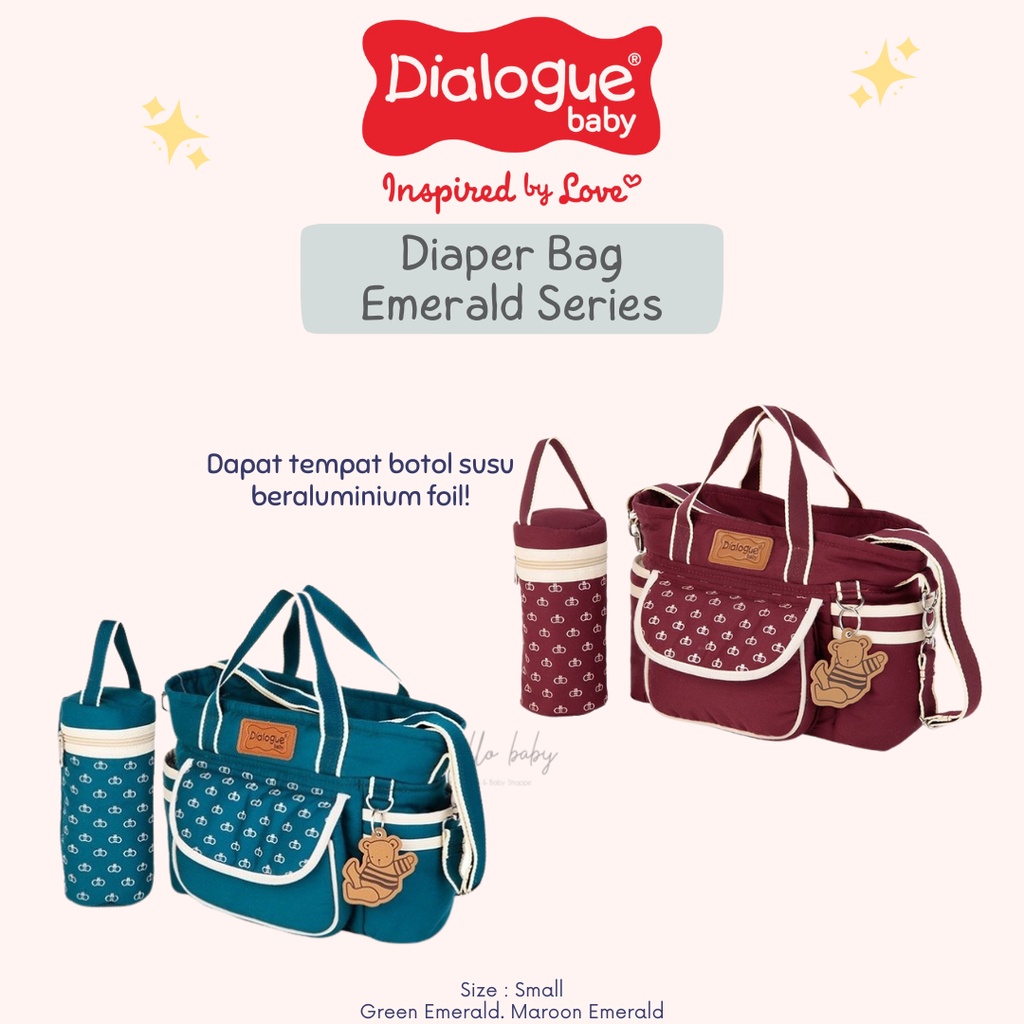 Dialogue Baby Diaper Bag Emerald Series Small Size - Tas Perlengkapan Popok Bayi Ukuran Kecil