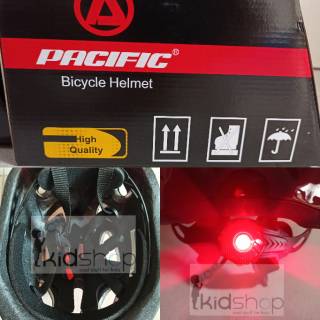  Helm  Sepeda  Anak  Bicycle Helmet PACIFIC  dengan LAMPU Red 