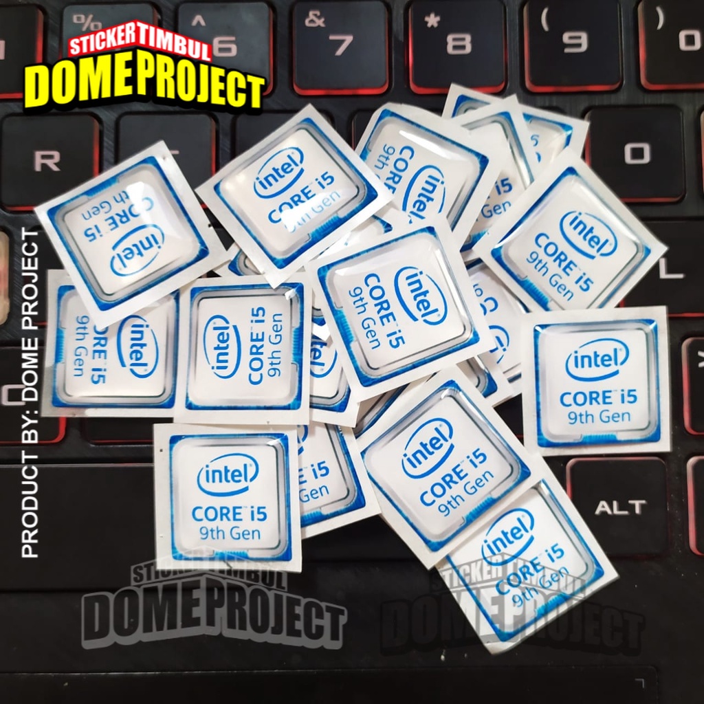 STIKER TIMBUL INTEL i5 Gen 9 PROCESSOR EMBLEM LAPTOP KOMPUTER PC AKSESORIS AESTHETIC KEREN