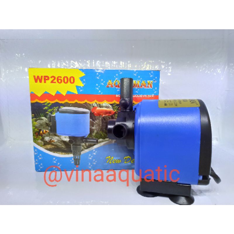 Pompa Air Celup Power Head Aquarium Aquascape Akuarium AQUAMAN WP 2600 20 Watt 1.8 Meter 2100 Liter