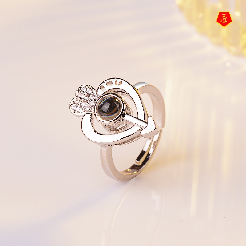 [Ready Stock]Creative Personality Heart-Shaped Memory Projection Ring for Women