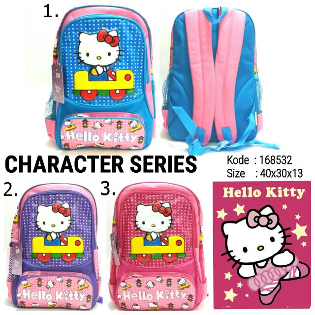 TAS SEKOLAH RANSEL BACKPACK CEWE HELLO KITTY CHARACTER SERIES 168532 MURAH TAS KARAKTER