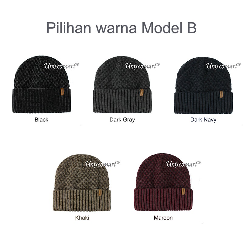 Topi Kupluk Beanie CHESS DIAMOND Topi Kupluk Dewasa Knitted Hat Bahan Rajut Tebal