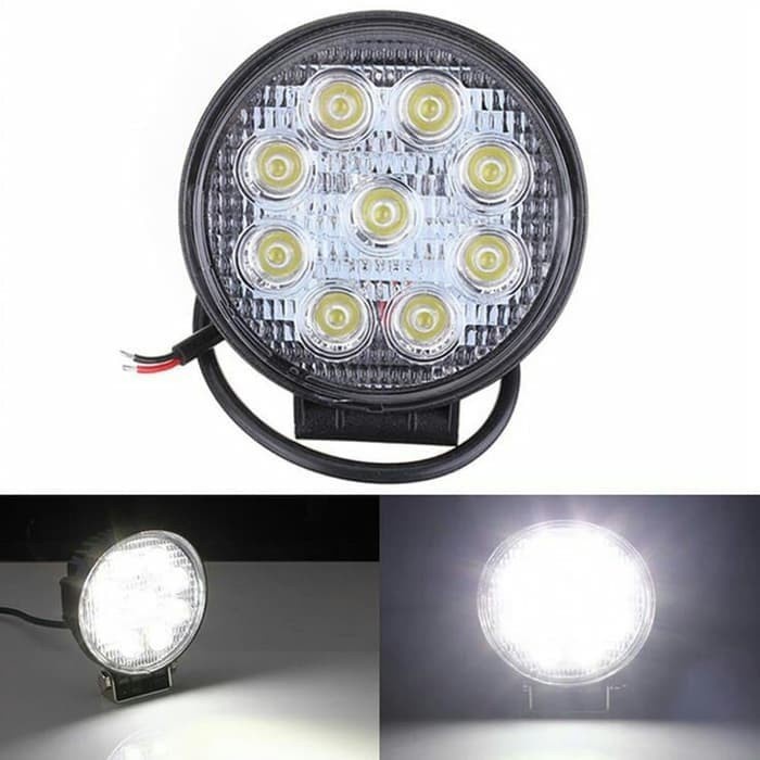 Lampu Sorot LED BULAT 27W Lampu Tembak 9 MATA Motor Mobil