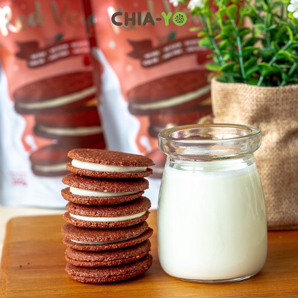 CHIAYO SANDWICH HEALTHY COOKIES HIGH FIBER | SNACK SEHAT RED VELVET CHOCO COFFEE MATCHA