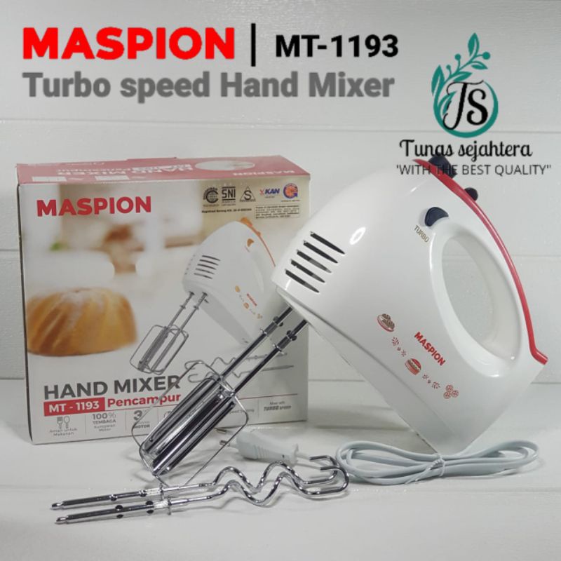 HAND MIXER MASPION MT-1193 TURBO 5 SPEED PENGADUK ADONAN KUE-ROTI MIKSER TANGAN