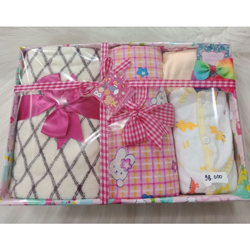 kado bayi  girl dan boy hampers gift box-sweet pink